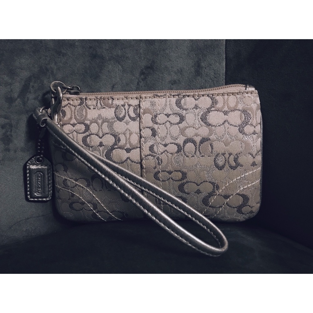Coach signature print wristlet